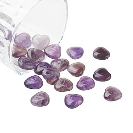SUPERFINDINGS 20Pcs Heart Dyed Natural Striped Agate Heart Palm Stone, Pocket Stone for Energy Balancing Meditation, with Velvet Cloth Drawstring Bags