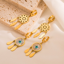 Boho Dreamcatcher Tassel Earrings for Women, Eye-catching Stainless Steel Ear Jewelry