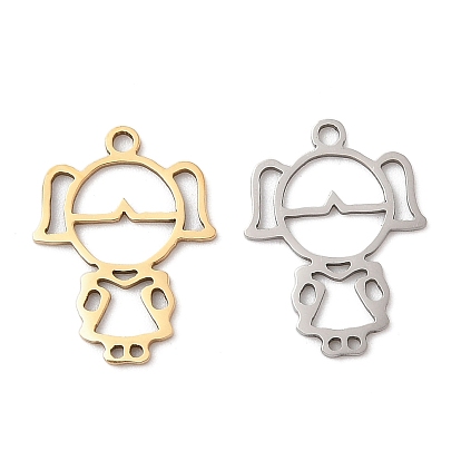 201 подвески из нержавеющей стали, очарование девушки, лазерная резка