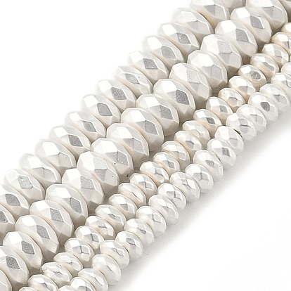 Гальванические нити из синтетических немагнитных гематитовых бусин, граненые, шайба