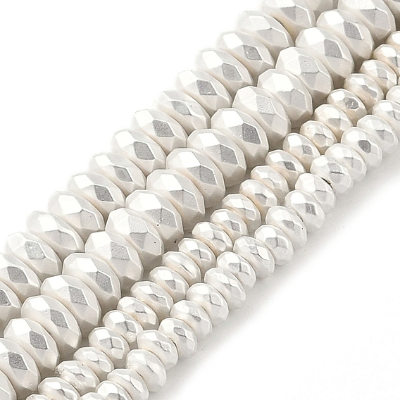 Гальванические нити из синтетических немагнитных гематитовых бусин, граненые, шайба