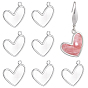 12Pcs 304 Stainless Steel Pendants, Heart Charm, Anti-Tarnish