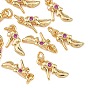 SHEGRACE Brass & Cubic Zirconia Charms, High-Heeled Shoes Charms, Cadmium Free & Lead Free & Nickel Free