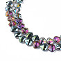 Electroplate Transparent Glass Beads Strands, Half Plated, Faceted, Teardrop