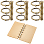 6-Ring Bamboo Stick Alloy Loose Leaf Book Binder Hinged Rings, Binding Spines