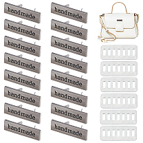 16Pcs Alloy Handmade Label Tags, with Iron Shim, for Bag Making