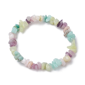 Natural Gemstone Chip Stretch Bracelets for Women