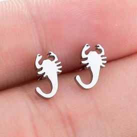 Charming Scorpion Stainless Steel Earrings for Women - Cute Animal Ear Jewelry with Personality and Style