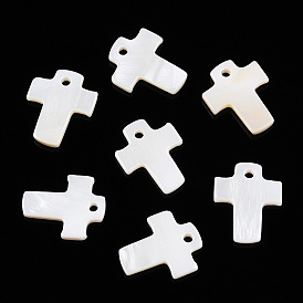 Natural Freshwater Shell Cross Charms