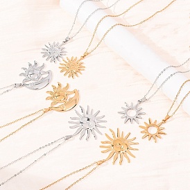 304 Подвеска в виде солнца из нержавеющей стали, цепочка-удлинитель для мужчин и женщин