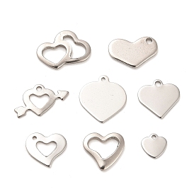 Stainless Steel Pendants, Heart Charms