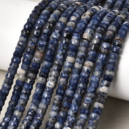 Природный содалит бисер нитей, рондель, граненые