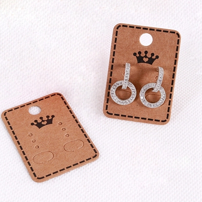 Kraft Paper Earring Display Cards, Rectangle