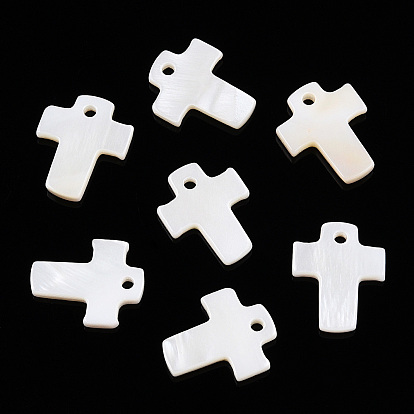 Natural Freshwater Shell Cross Charms