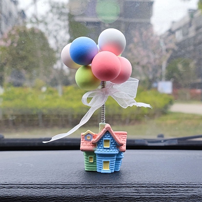 Cute Foam Spring Balloon Ornament, Resin Base for Car Interior Decorations