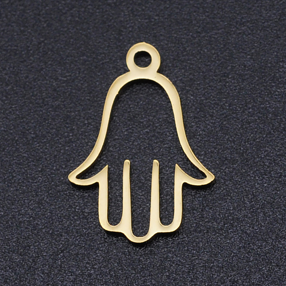 201 lasergeschnittene Edelstahlanhänger, Hamsa Hand / Hand von Fatima / Hand von Miriam