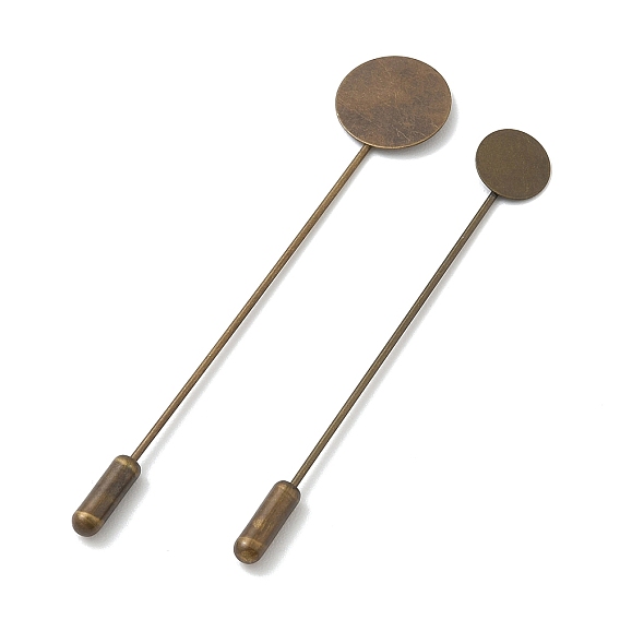 Латунные булавки для лацканов, с плоскими круглыми подушечками