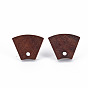 Walnut Wood Stud Earring Findings, with 304 Stainless Steel Pin, Trapezoid