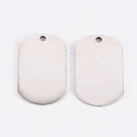 201 Stainless Steel Pendants, Laser Cut, Stamping Blank Tag, Rectangle