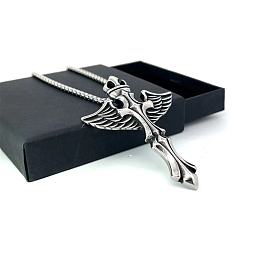 Ожерелья из нержавеющей стали с подвеской в виде крыльев ангела для мужчин