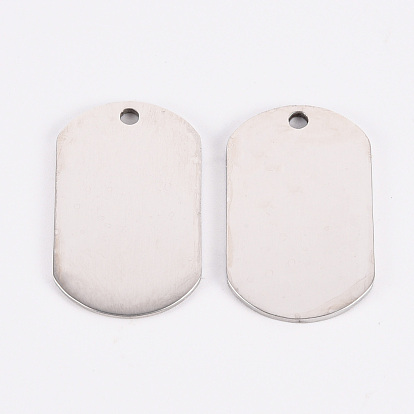 201 Stainless Steel Pendants, Laser Cut, Stamping Blank Tag, Rectangle
