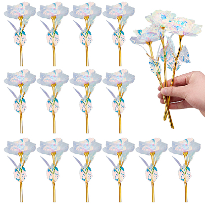 24Pcs Plastic Artificial Rose Flower for Valentine's Day