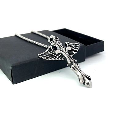 Ожерелья из нержавеющей стали с подвеской в виде крыльев ангела для мужчин