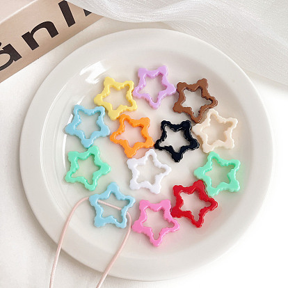 Непрозрачные акриловые бусины, с покрытием AB цвета, звезда