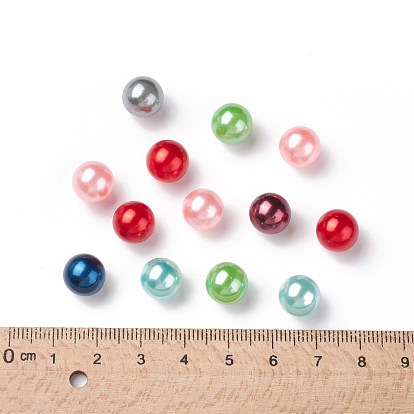 ABS Plastic Beads, Imitation Pearl, No Hole, Round