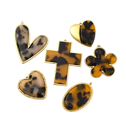 304 подвески из нержавеющей стали, cmолой, ионное покрытие (ip), реальный 18 k позолоченный