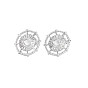 304 Stainless Steel Stud Earring Findings, Earring Setting for Enamel, with Ear Nuts, Helm