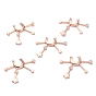 Brass Micro Pave Cubic Zirconia Pendants, Long-Lasting Plated, Star
