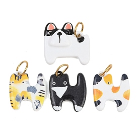 304 подвеска из нержавеющей стали, окрашенная распылением, оберег для французского бульдога/кошки, реальный 18 k позолоченный