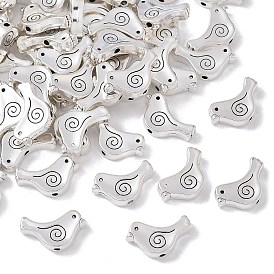 Сплавочные овальные бусины тибетского стиля , без кадмия и без свинца, птица