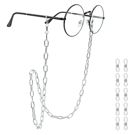 ARRICRAFT Eyeglasses Chains, Neck Strap for Eyeglasses, with Aluminum Paperclip Chains, 304 Stainless Steel Lobster Claw Clasps and Rubber Loop Ends