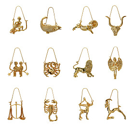 Alloy Constellation Dangle Earrings for Women, Golden