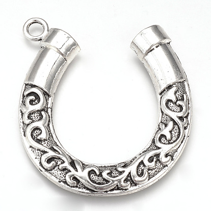 Tibetan Style Alloy Big Pendants, Horseshoes, Cadmium Free & Lead Free