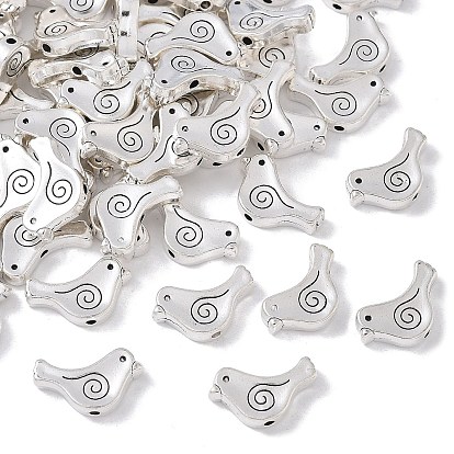 Сплавочные овальные бусины тибетского стиля , без кадмия и без свинца, птица