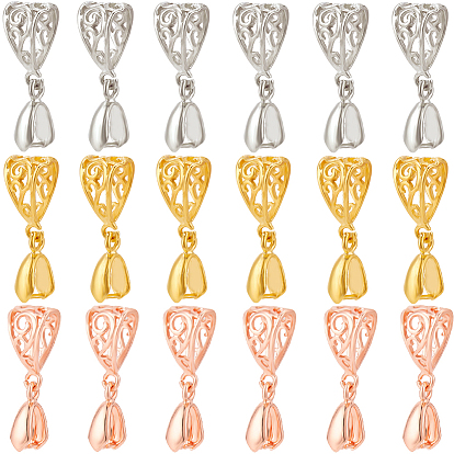30шт. 3 цвета филигрань стойка покрытие латунный кулон зажимные скобы, льда поручительств выбор щепотка