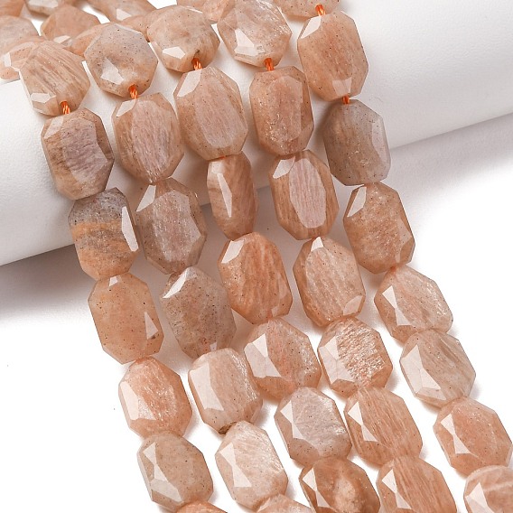 Нити шарик натуральный Sunstone, прямоугольные, граненые