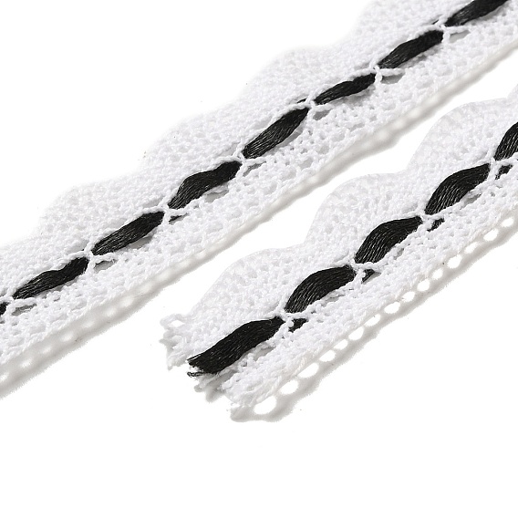 2 mètres de garnitures en dentelle de fleurs en coton, avec ruban de polyester, plat