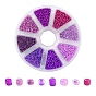 8 Style 12/0 Glass Round Seed Beads, Baking Paint & Ceylon & Transparent Inside Colours Round Hole Beads, Small Craft Beads, for DIY Jewelry Making