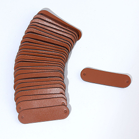 PU Leather Label Tags, with Holes, for DIY Jeans, Bags, Shoes, Hat Accessories, Rounded Rectangle