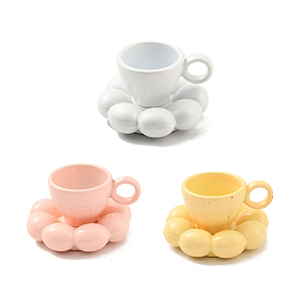 Mini Alloy Display Decorations, Dollhouse Accessories, for Home Office Tabletop, Coffee Cup with Coaster