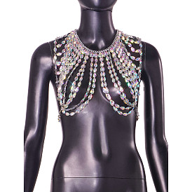 Полностью прозрачные акриловые стразы каплевидные сексуальные цепи для тела для ночного клуба