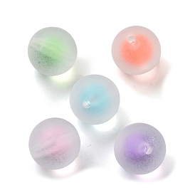 Transparent Acrylic Beads, Bead in Beads, Frosted, Round