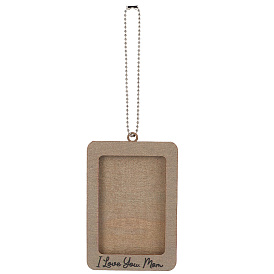 Мягкая панель 1поликарбонат прямоугольник с надписью деревянная подвесная фоторамка, с цепями железный шар, для подвесного украшения на зеркало заднего вида автомобиля