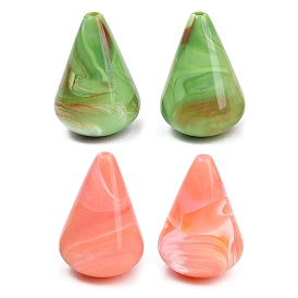 Непрозрачные акриловые бусины, имитирующие драгоценные камни, слеза, два тона