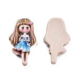 Opaque Resin Cabochons, Girl