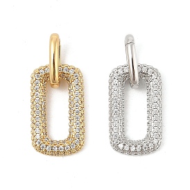 Латунные микро проложить кубического циркония подвески, прямоугольные, стойки покрытие, долговечный, без свинца и без кадмия